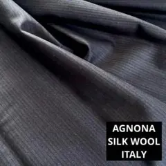 イタリア製　AGNONA ダークブルー ストライプ 生地　ハンドメイド — image 1