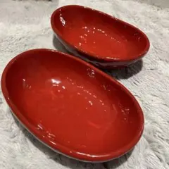 CERAMICHE REGINA M.STYLE 楕円皿 レッド 2枚 — image 1