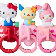 サンリオキャラクターズ キーリングハンガー キティ、ウサハナ、マイメロ — image 1