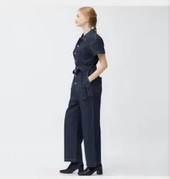 ジーユー　WOMANデニムジャンプスーツ（半袖）ブルーS — image 1