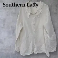 一点物❣️Southern Lady ホワイト七分袖シャツ　レース襟 — image 1