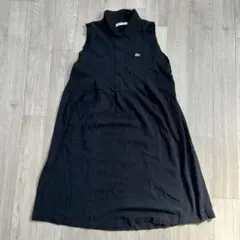 LACOSTE 鹿の子 ノースリーブ ポロワンピース ブラック サイズ38 — image 1