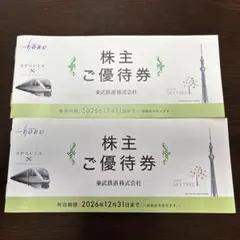 東武鉄道 株主ご優待券 2026年12月31日まで — image 1