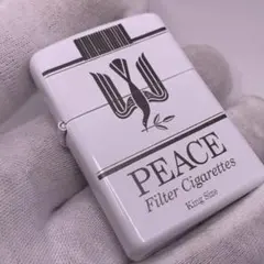 【オク】　ピース PEACE ホワイト　オイルライター — image 1