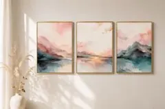 彩霞｜A4額装アート 3枚組 No.132 — image 1