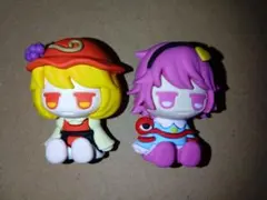 東方　JITOT　じとっと　ラバー　フィギュア　古明地さとり　秋穣子　ダイソー — image 1