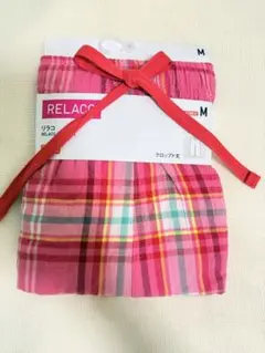 【新品】ユニクロ リラコ M レディース クロップド丈 チェック ピンク — image 1