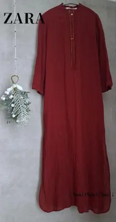 未使用ZARA スタンドカラー ロングシャツ ワンピマキシ — image 1
