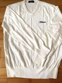 トモヒロ様　Titleist Vネック ニット ホワイト LL — image 1