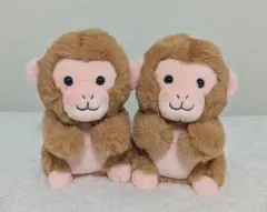 【新品・未使用】ニホンザル ぬいぐるみ くじ4等 2体セット 市川市動植物園 — image 1