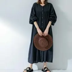 新品　アーバンリサーチサニーレーベル　コットンリーフ柄カットドビーワンピース — image 1