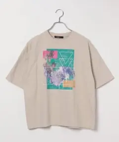 PAGEBOY ページボーイ　メルティフラワーアートTシャツ　ベージュ — image 1