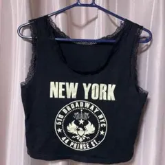 Dazy NEW YORK プリント キャミソール ブラック Lサイズ Y2K — image 1