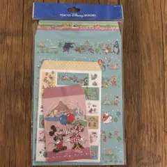 新品★東京ディズニーリゾート 封筒セット 3サイズ　レトロ　パーク柄　ミッキー — image 1