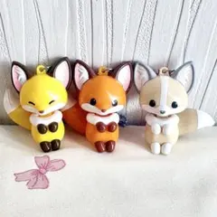 【新品・未使用】ちょコンとキツネ プラプラマスコット　3体セット　キツネ　狐 — image 1