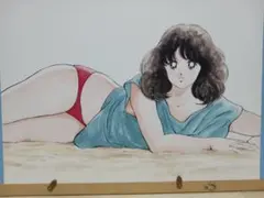 あだち充　複製原画　タッチ　朝倉南　ビキニショットB4サイズ 昭和６１年 小学館 — image 1