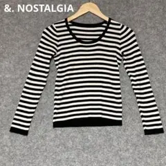 &. NOSTALGIA ストライプ リブ編み 長袖セーター — image 1