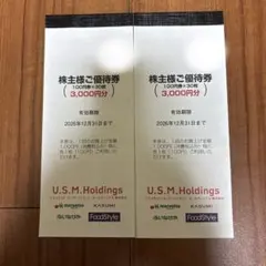ユナイテッドスーパーマーケット　株主優待　6000円分 — image 1