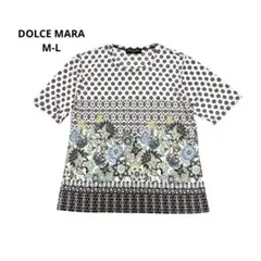 DOLCE MARA 幾何学模様　ボタニカル柄　半袖　Tシャツ　派手　総柄 — image 1