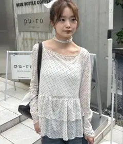 お値下げ⭕️【新品未使用】mystic ドットティアードプルオーバー — image 1