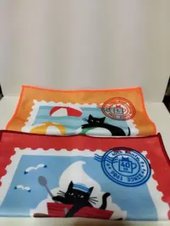 カフェベローチェ 40周年記念 黒ねこ ミニタオル ハンカチ　ベローチェ　２枚 — image 1