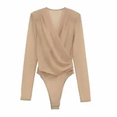 クラネ CLANE SHEER DRAPE BODYSUITS — image 1
