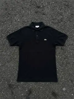 LACOSTE ラコステ 半袖ポロシャツ 黒 刺繍 人気定番 定価18000円 — image 1