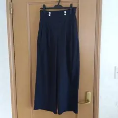 シューラルーひんやりシリーズ　ネイビー ワイドパンツ イージーパンツ — image 1