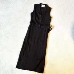 MaxMara ノースリーブ セットアップ ダークブラウン　リネン — image 1