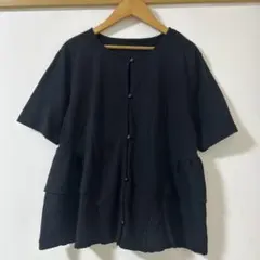 LUCA ⭐️ バックティアード　カーディガン　プルオーバー　黒 — image 1