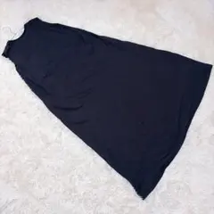 ノースリーブワンピース　カットソー　シンプル　ネイビー　ロングワンピース — image 1