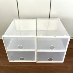 美品【透明プラスチック 靴収納ボックス】×4個 — image 1