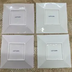ソーサー　LAZY SUSAN 4枚セット　ホワイト　ピンク　カップなし — image 1