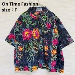 On Time Fashion 半袖シャツ プルオーバー 花柄 F 1851 — image 1