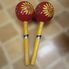 マラカス 昭和レトロ 花柄 打楽器 リズム遊び イベント用 — image 1