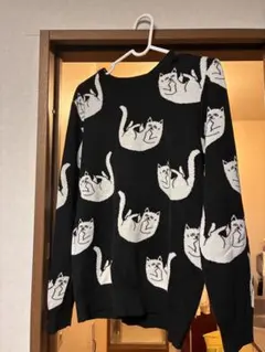 RIPNDIP 猫柄 ニット セーター 黒 — image 1