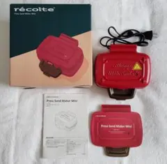 recolte　プレスサンドメーカー　ミニ　ホットサンド　RPS-3　レッド — image 1