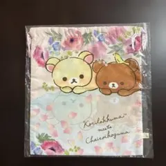 コリラックマ meets チャイロイコグマ 巾着 小物入れ 袋 水彩 花柄 — image 1