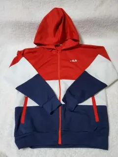 【古着】 FILA トリコロールカラー ジップアップパーカー — image 1