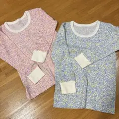 子供服　肌着　120 長袖 花柄　２枚セット — image 1