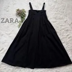 ZARA ザラ　キャミ　ワンピース　ロング　コットン　ブラック — image 1