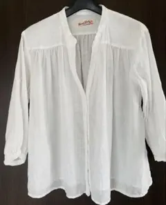 ViS French Linen 七分袖ブラウス ホワイト — image 1