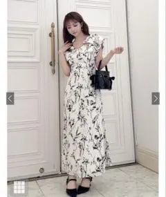 花柄ショルダーリボンワンピース「pm585」 — image 1