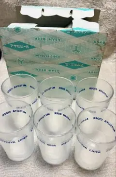 【希少】アサヒ ビール 三ツ矢サイダー グラス昭和レトロ コップ 非売品 レア — image 1