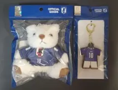 サッカー　日本代表　ユニフォームベアキーホルダー　ラバーキーホルダー 堂安律 — image 1