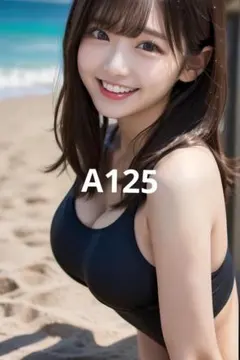 ビーチで微笑む女性のポートレート写真A4ポスター — image 1