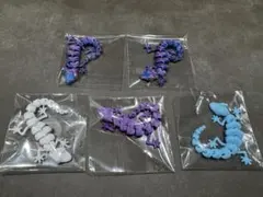 3Dプリンター製 可動式 ヤモリ フィギュア 5個セット — image 1