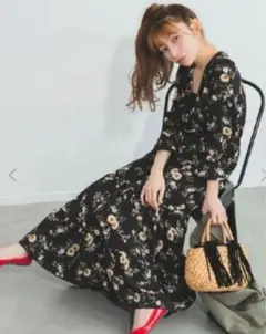 【後藤真希セレクト】fifth フラワープリントカシュクールワンピース — image 1