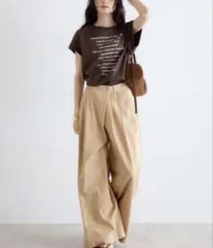 汗染み防止】レタリングプリントフレンチスリーブTシャツ✨ — image 1
