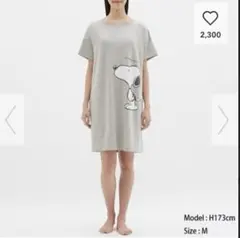 GU ラウンジビッグTワンピース　スヌーピー L ネイビー — image 1